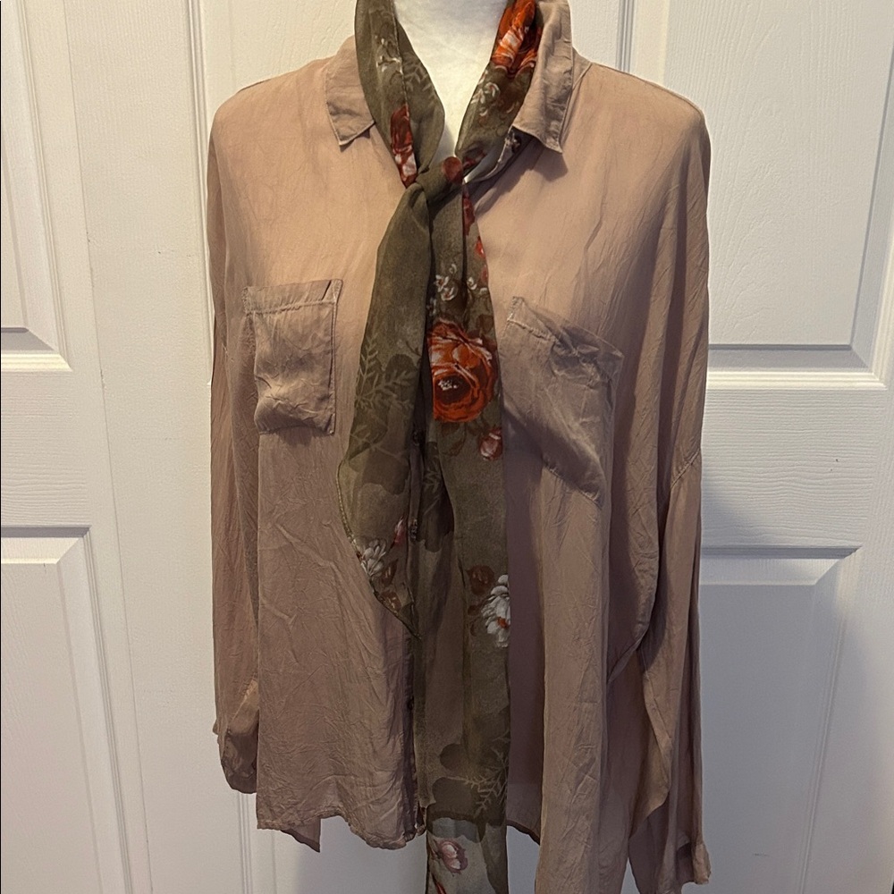 Maven West Cupro Latte Blouse